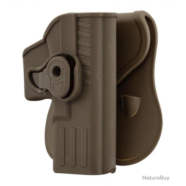 HOLSTER RIGIDE QUICK RELEASE POUR GLOCK 17 DROITIER TAN