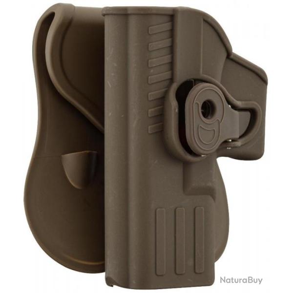 HOLSTER RIGIDE QUICK RELEASE POUR GLOCK 17 GAUCHER TAN