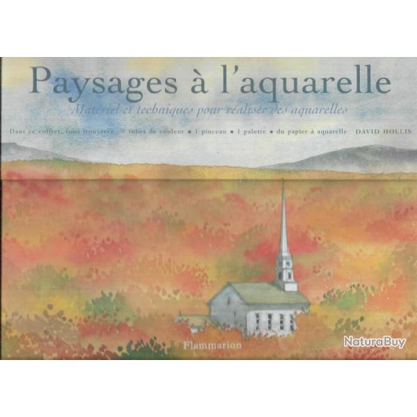 paysages  l'aquarelle de david hollis , peintures , pinceaux palette ,