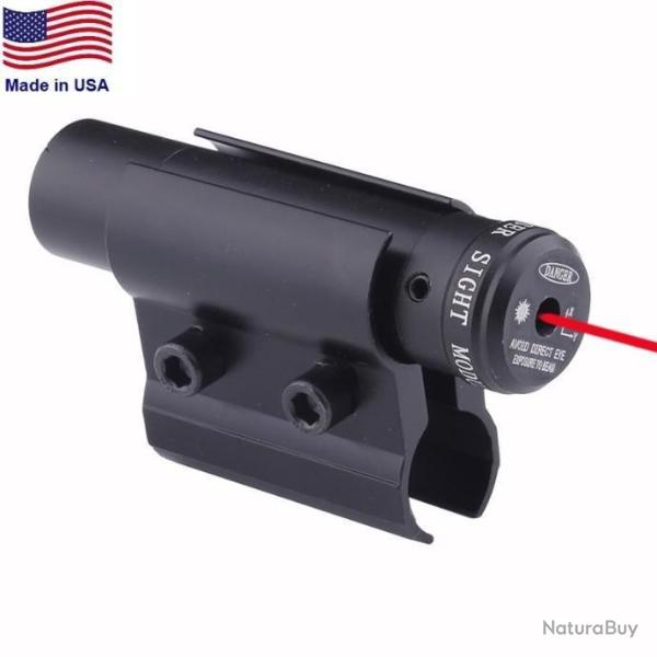 Pointeur Laser de Canon Rouge - Port�e 100M - R�glage D�rive et Hauteur - Max Calibre 12 Tactique