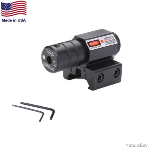 DESTOCKAGE Pointeur Viseur Laser Rail Picatinny Adaptable - R�glage D�rive / Hauteur Chasse Tactique