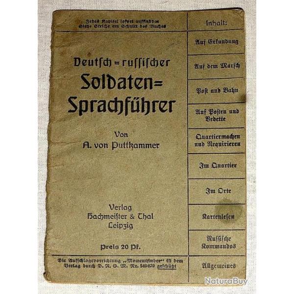 LIVRET LINGUISTIQUE du SOLDAT ALLEMAND pour le FRONT RUSSE de la PREMIERE GUERRE  /6025