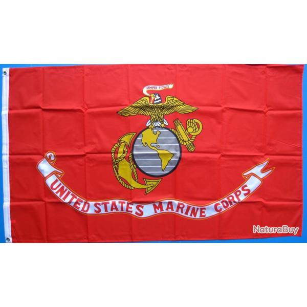DRAPEAU USA / U S M C - RED - Ref.51