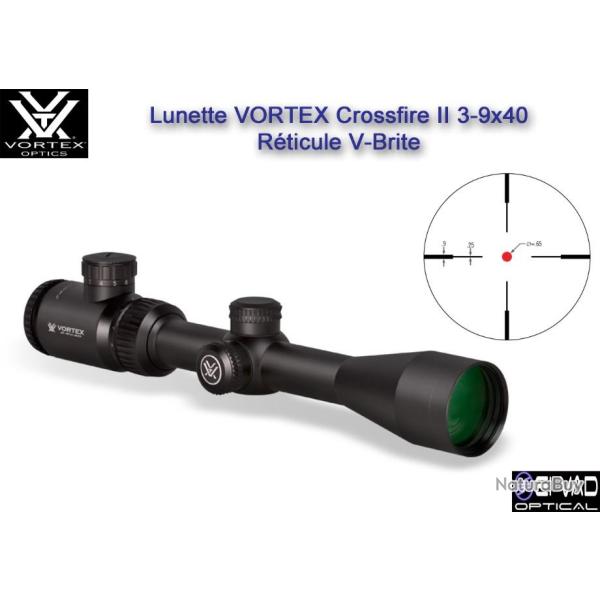 Lunette VORTEX Crossfire II 3-9x40 - R�ticule lumineux V-Brite