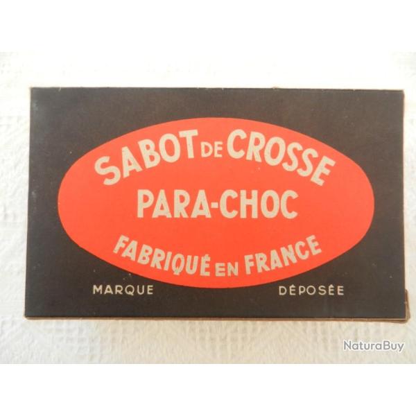 ancienne boite de carton vide pour sabot de crosse Para Choc