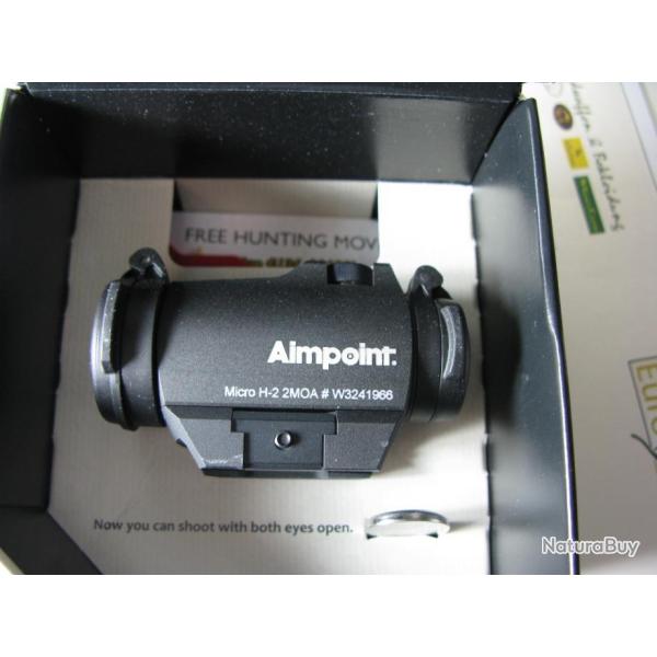 Aimpoint Micro H2 - 2Moa   avec  montage fixe pour Merkel RX Helix