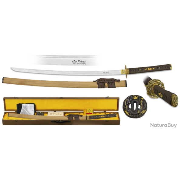 KATANA imprial damass  Forg  la main de couleur Naturel