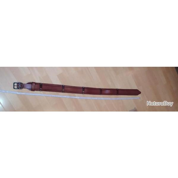 ceinturon large en cuir marron / outdoor / viking tools/ buschcraft