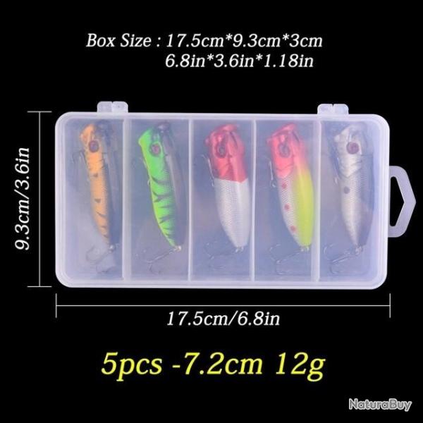 PROMO!! LOT DE 5 LEURRES DURS POPPER EN ABS - HAMECON #6 - LIVRAISON GRATUITE !!