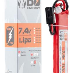 1 stick batterie Lipo 2S 7.4V 1300mAh 25C T-DEAN