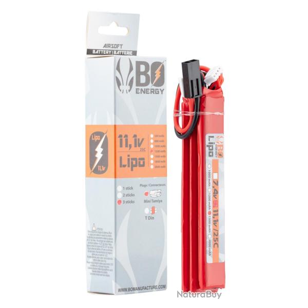 3 sticks batterie Lipo 3S 11.1V 1300mAh 25C T-DEAN
