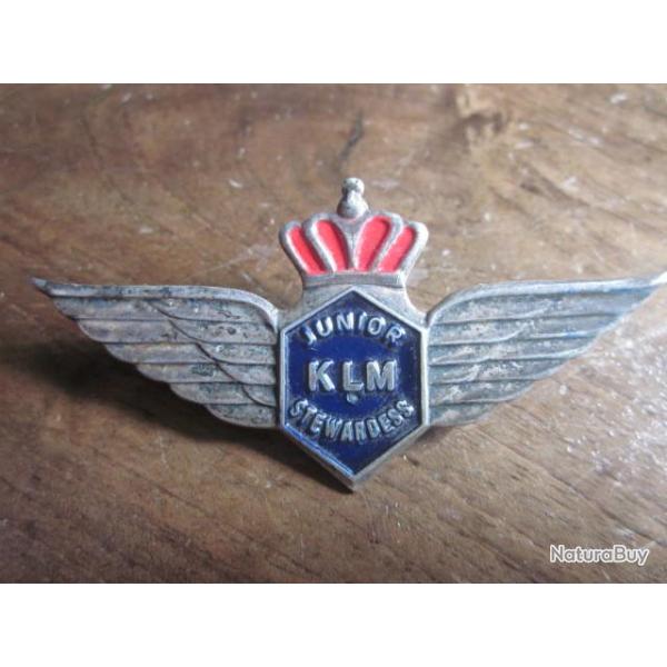 INSIGNE DE POITRINE JUNIOR K LM STEWARDESS 1960