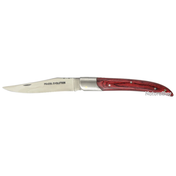 Couteau pliant Pradel Prestige teint� rouge + aff�teur