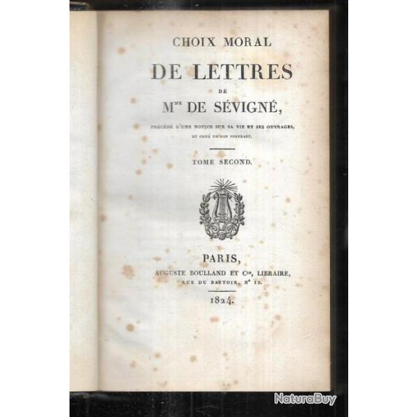 choix moral de lettres de mme de svign en 3 volumes mme de rabutin chantal