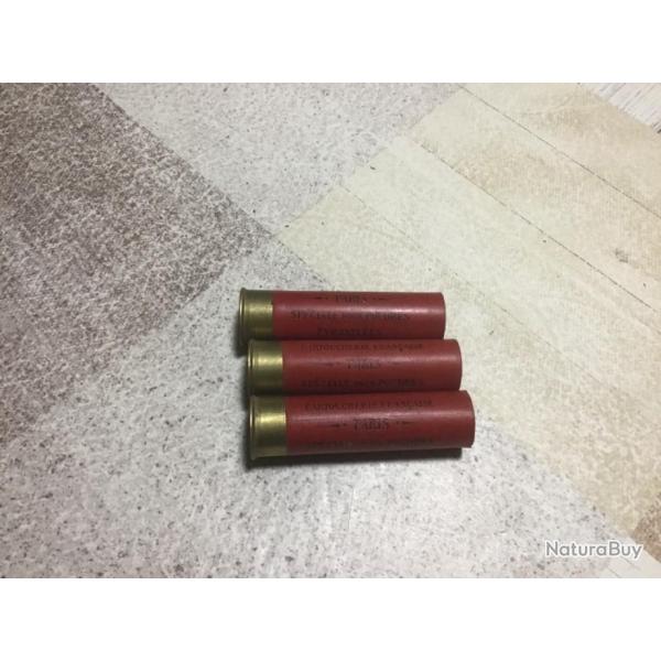 LOT DE 3 DOUILLES AMORC�ES  DE CALIBRE 20 CARTOUCHERIE FRAN�AISE