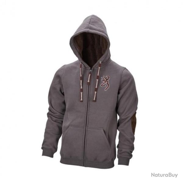 SWEAT A CAPUCHE FOURRE BROWNING SNAPSHOT ASHGREY