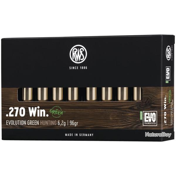 Cartouche RWS Evo Green cal.270 WIN 95GR 6,2 G boite de 20