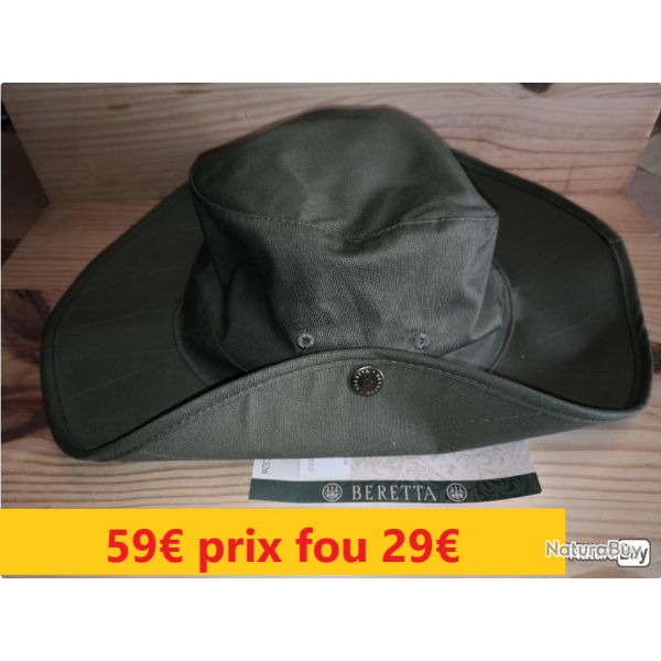 CHAPEAU SAFARI   BERETTA   VERT  T-M         BC121M