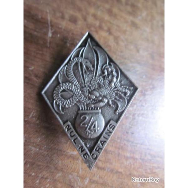 INSIGNE LEGION ETRANGERE 4eme R E I 2eme BATAILLON TOUTE ARGENTE / DRAGO PARIS / R 76