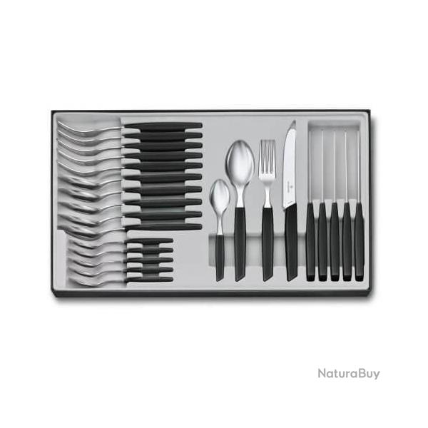 Mnagre Victorinox 24 pices Swiss Modern lame 12cm steak noir