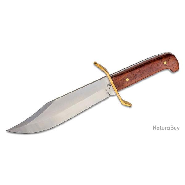 Couteau Bowie Bear & Son Cocobolo Gold Rush Lame Acier 12C27M Manche Bois Etui Cuir USA BCCB0034