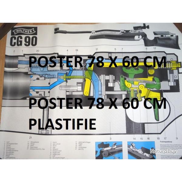 poster plastifi� 78 x 60 cm pistolet WALTHER CG90 CG 90 - VENDU PAR JEPERCUTE (a4365)