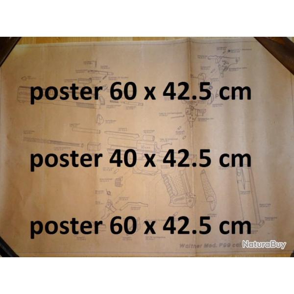 poster 60 x 42.5 cm pistolet WALTHER P99 P.A.K - VENDU PAR JEPERCUTE (a4366)