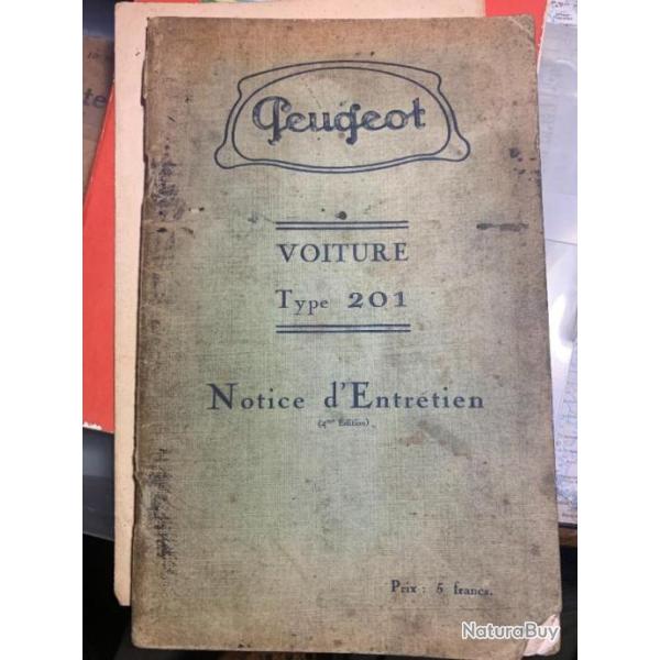 PEUGEOT 201- 203- 205 notice d'entretien