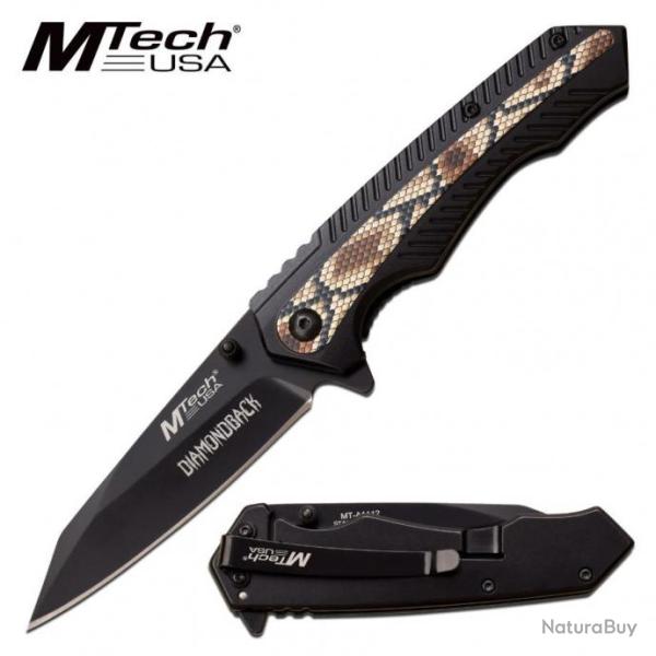 MTA1112TN Couteau MTech Snake Framelock A/O Lame Acier 3Cr13 Manche Aluminium Black