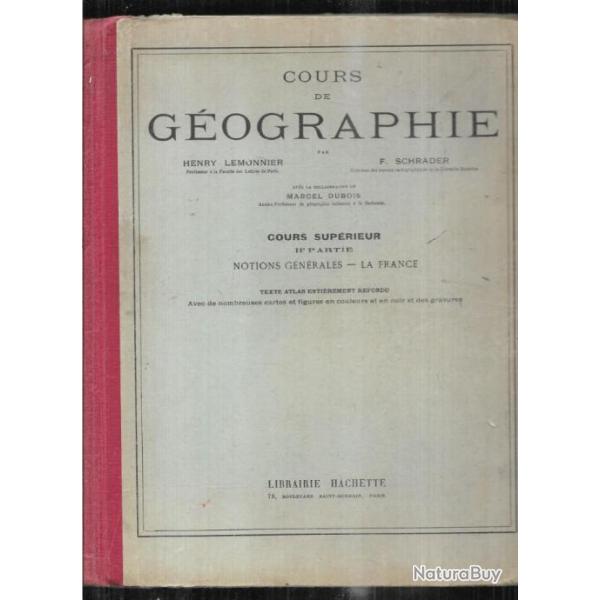 cours de g�ographie par henry lemonnier et f.schrader cours sup�rieur part 2 Scolaire ancien
