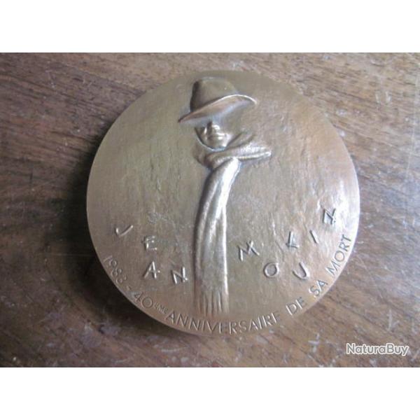 M�daille en bronze Jean Moulin 39 45