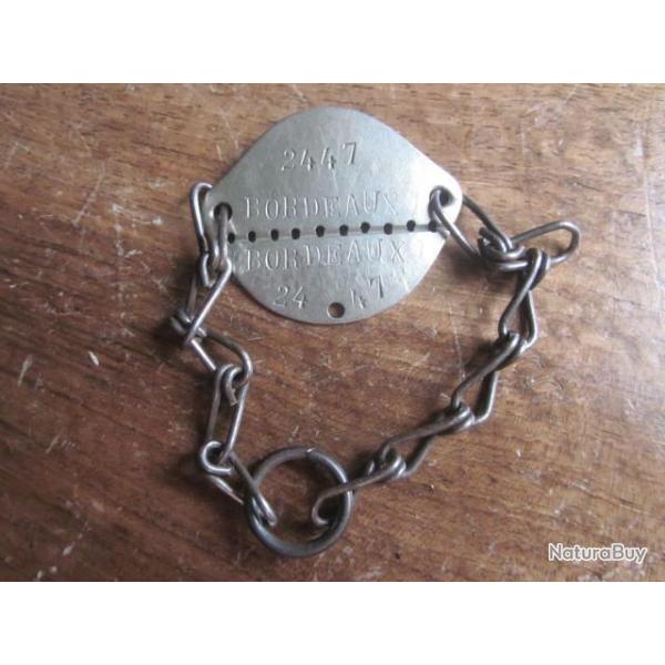 CHAINETTE MATRICULE BORDEAUX 1938