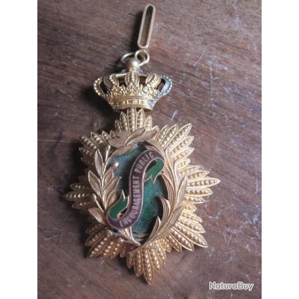 MEDAILLE ORDRE  VERMEIL  EMAILLEE   ENCOURAGEMENT PUBLIC