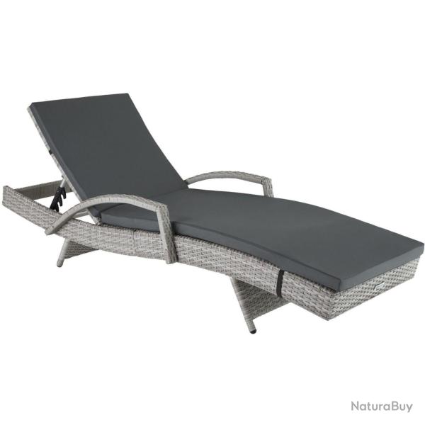 Bain de soleil chaise longue transat meuble jardin 5 positions gris 08_0000226