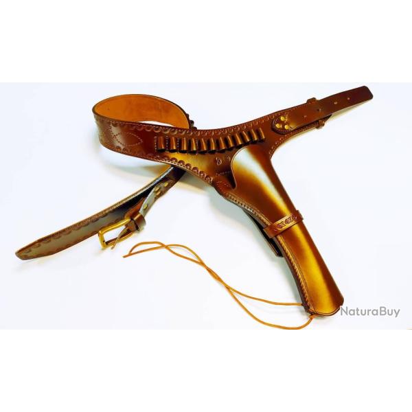 VALENTIN GANCH CEINTURON WESTERN AVEC GRAVAGE