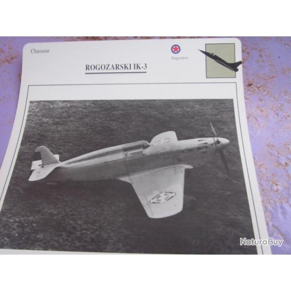 AVION  TYPE   CHASSEUR  ROGOZARSKI  IK - 3