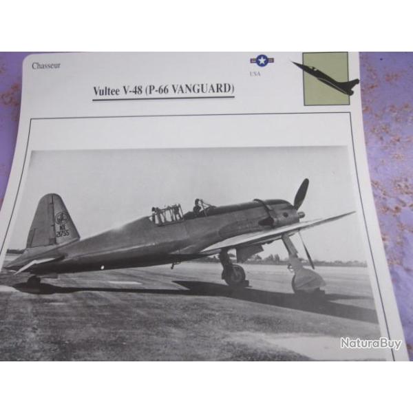 AVION  TYPE   CHASSEUR  V- P- 66 VANGUARD  USA