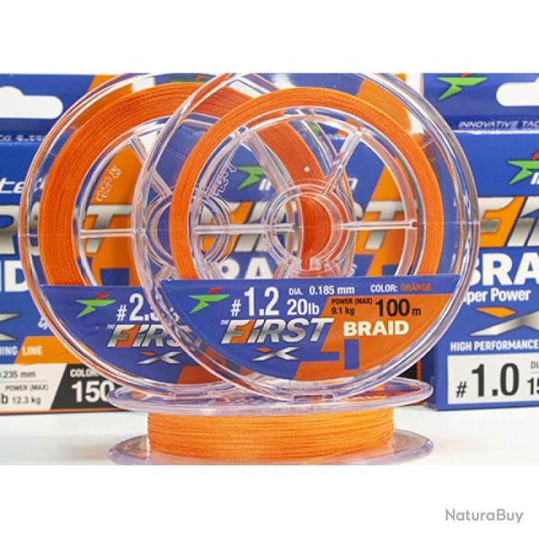 Tresse Intech First Braid X4 Orange 150M 0.09mm / 6lbs