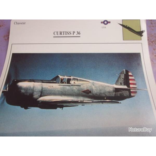 FICHE   AVIATION  TYPE CHASSEUR  /  CURTIS P 36  USA