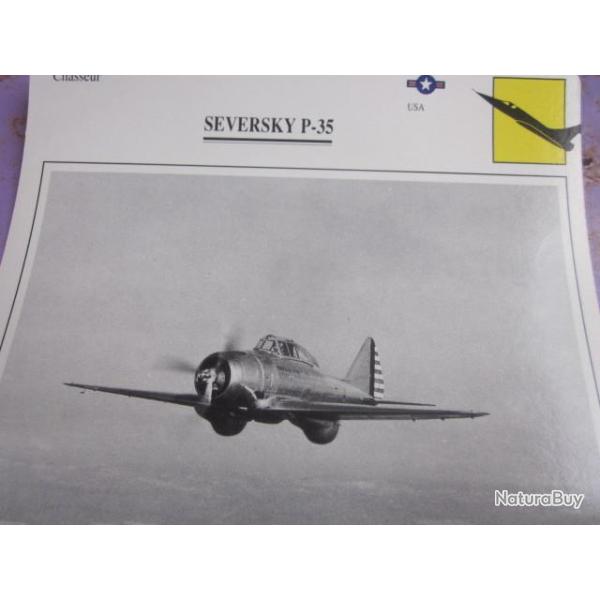 FICHE   AVIATION  TYPE CHASSEUR  /  SEVERSKY  P -35   USA