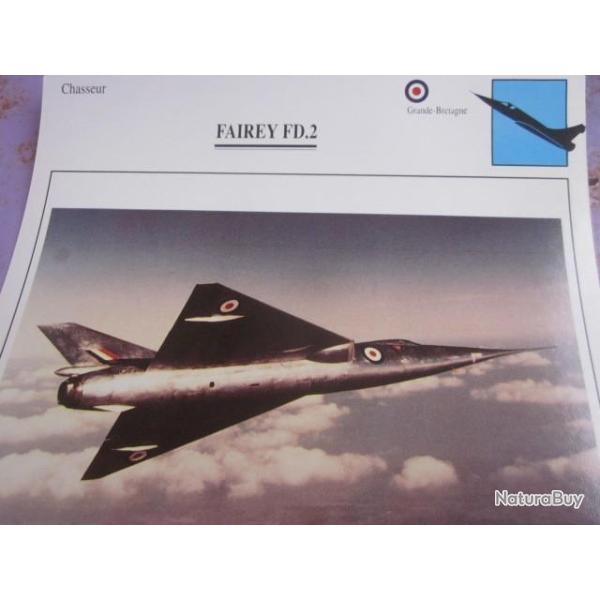 FICHE  AVIATION  TYPE CHASSEUR  /  FAIREY  FD. 2