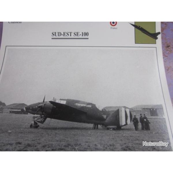 FICHE  AVIATION  TYPE CHASSEUR  /  SUD  EST  SE  100
