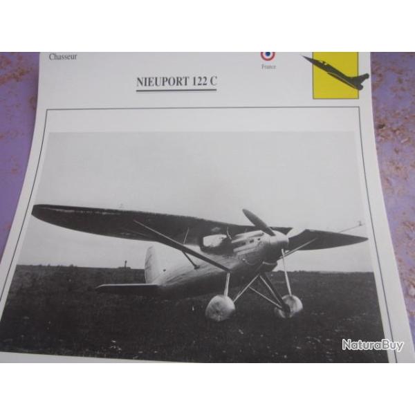 FICHE  AVIATION  TYPE CHASSEUR  /  NIEUPORT  122 C  /  FRANCE