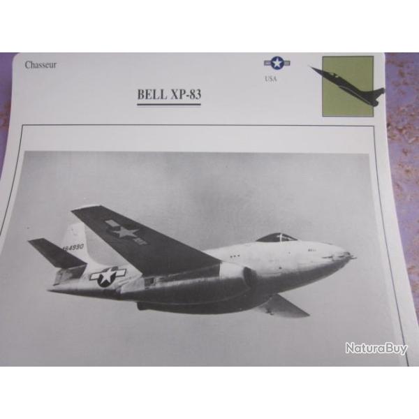 FICHE  AVIATION  TYPE CHASSEUR  /  BELL  XP 83 / USA