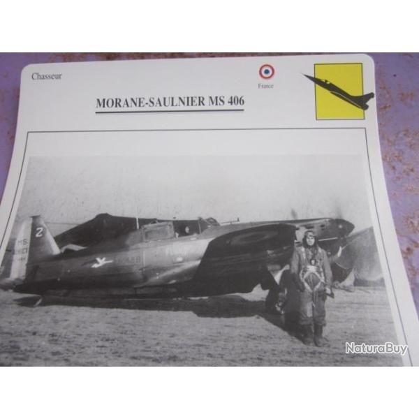 FICHE  AVIATION  TYPE CHASSEUR  /  MORANE SAULNIER  MS  406