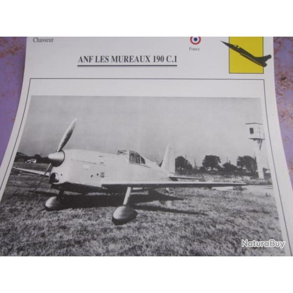 FICHE  AVIATION  TYPE CHASSEUR  /  ANF LES MUREAUX  190 C 1