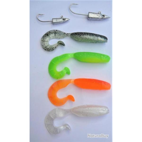 lot de 4 leurres storm : hypno grub 4"