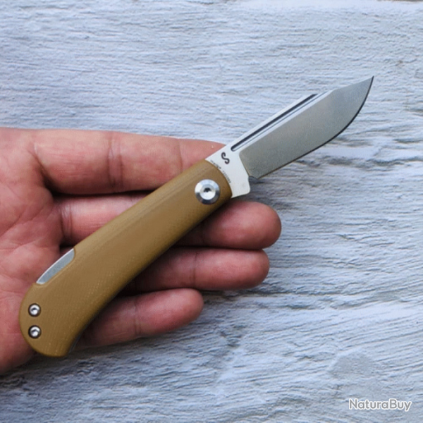 Couteau Kansept Wedge Brown Manche Micarta Lame Acier 154CM Lockback KT2026B9