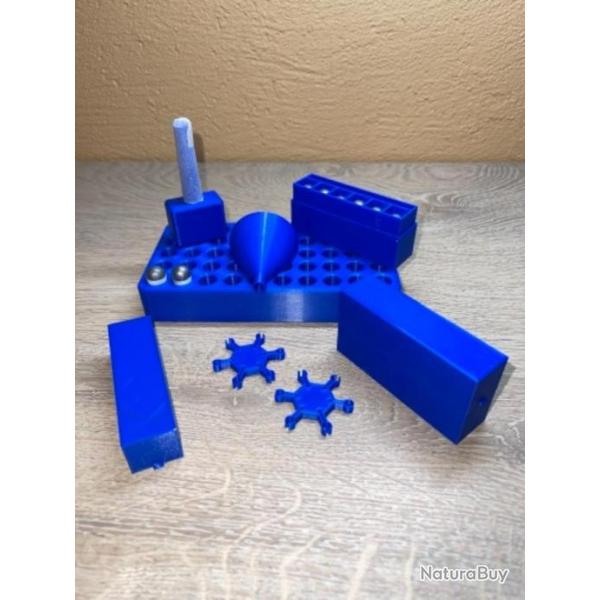 Kit de rechargement bleu pour cartouches papier calibre 36 poudre noire pour les armes � percussion