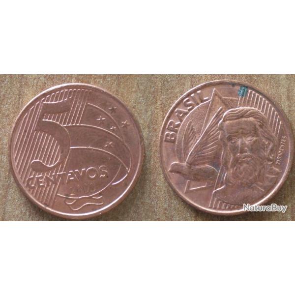 Bresil 5 Centavos 2003 Piece Reals Cruzeiros Centavo Amerique Sud